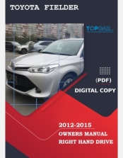 TOYOTA FIELDER 2012-2015 OWNERS MANUAL IN ENGLISH